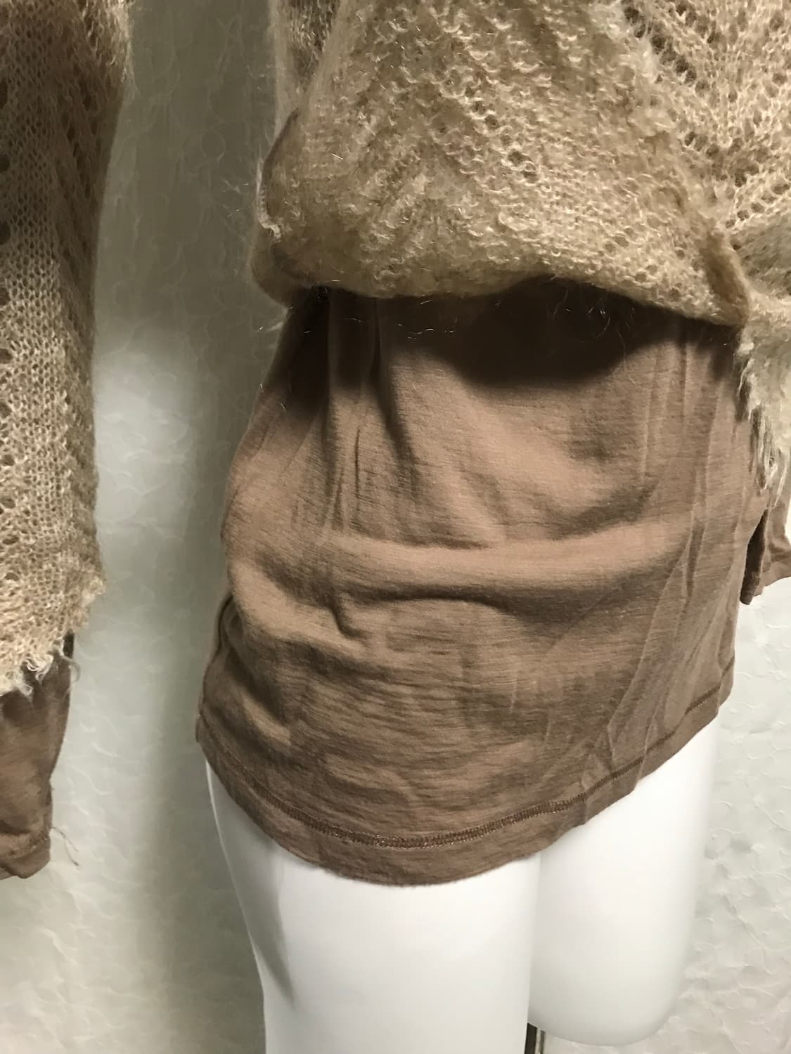 빈티지 y2k 그런지 레이어드 데미지 모헤어 니트 롱슬리브 탑 상품이미지4