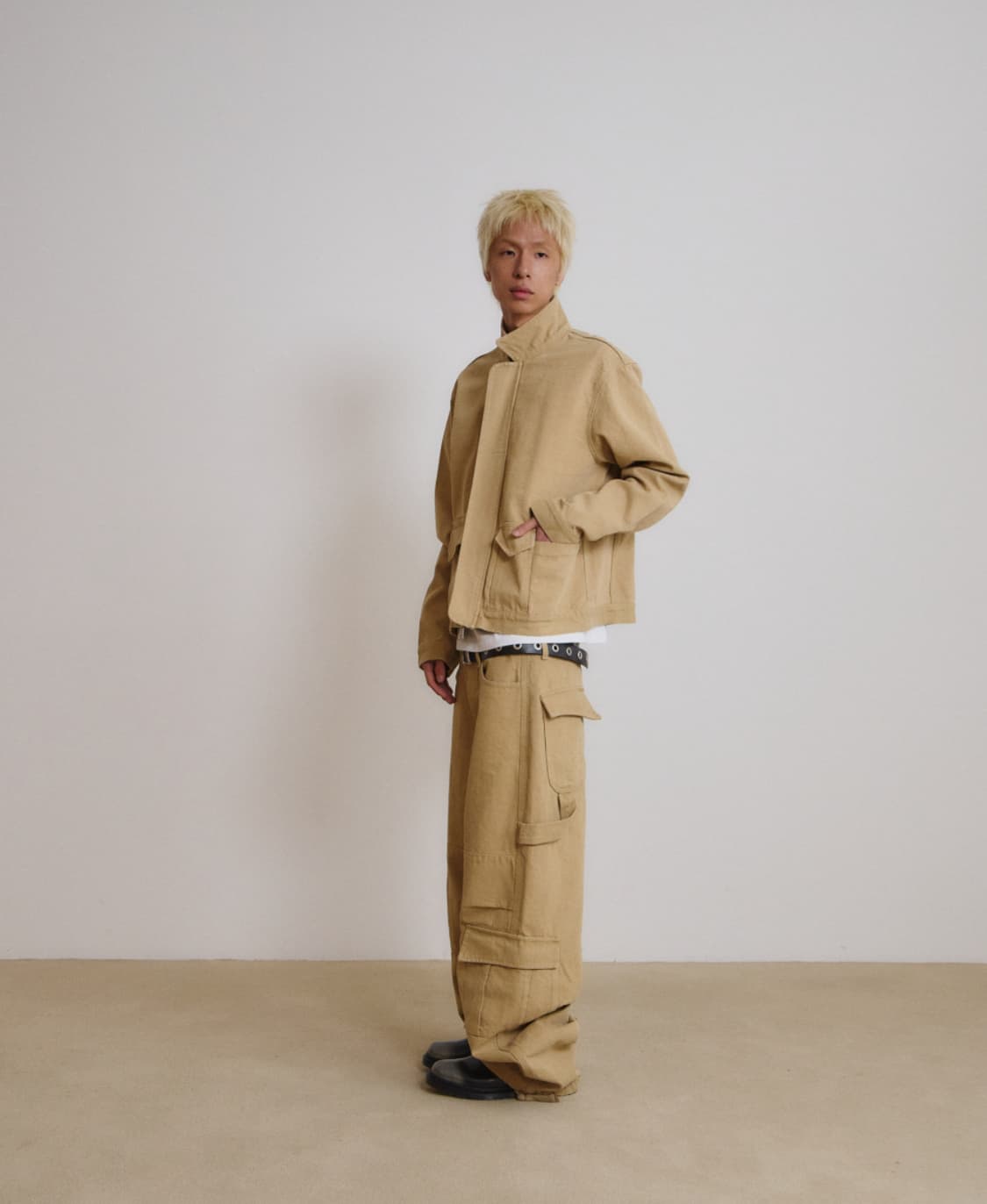 High Neck Oblique Pocket Jacket 상품이미지2