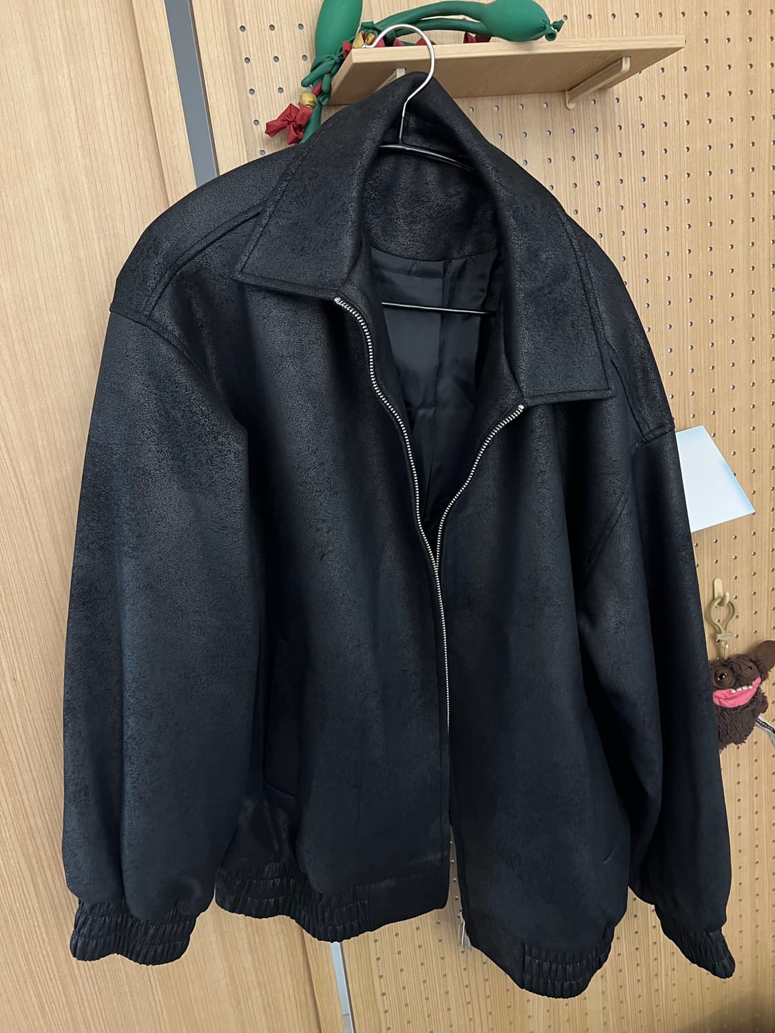 스탠다드 블루종 스웨이드 자켓 크랙 블랙 상품이미지5