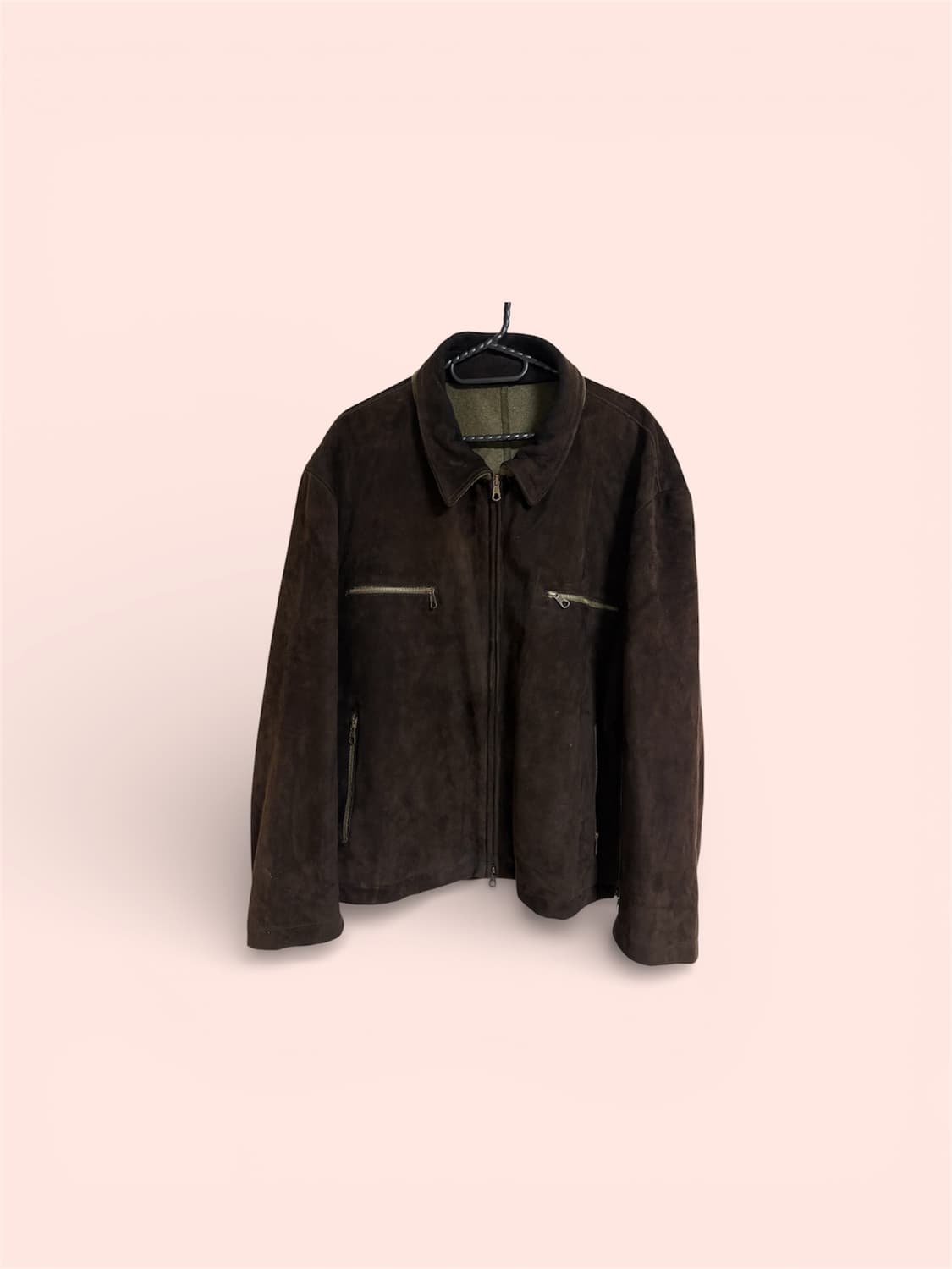 KRIZIA UOMO Italy 램스킨 스웨이드 다크 브라운 상품이미지1