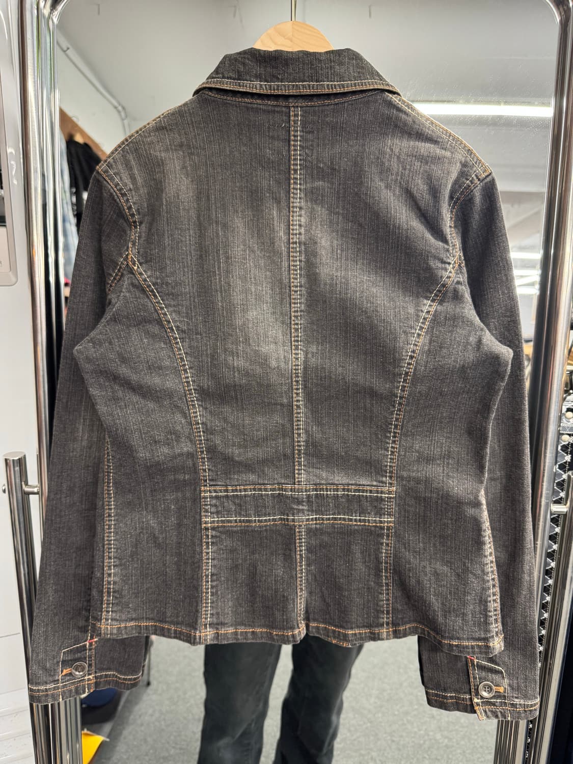 ALPHA CUBIC 빈티지 여성 흑청 블레이저 자켓 상품이미지4