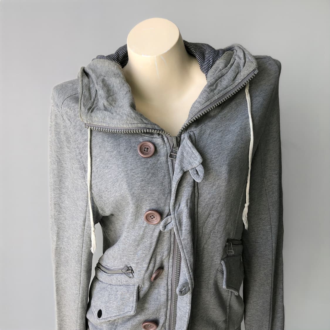 그레이 워머 코튼 저지 후드 집업 상품이미지3