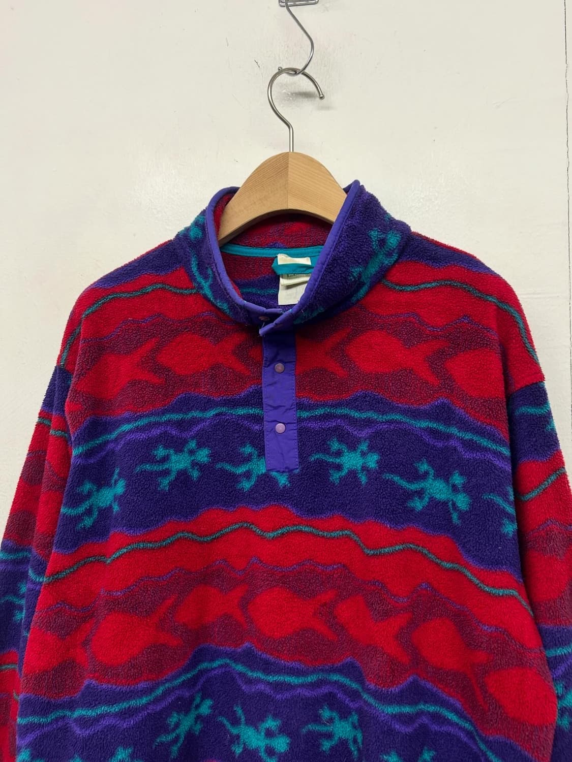 90s LLBean 패턴 플리스 풀오버 상품이미지2