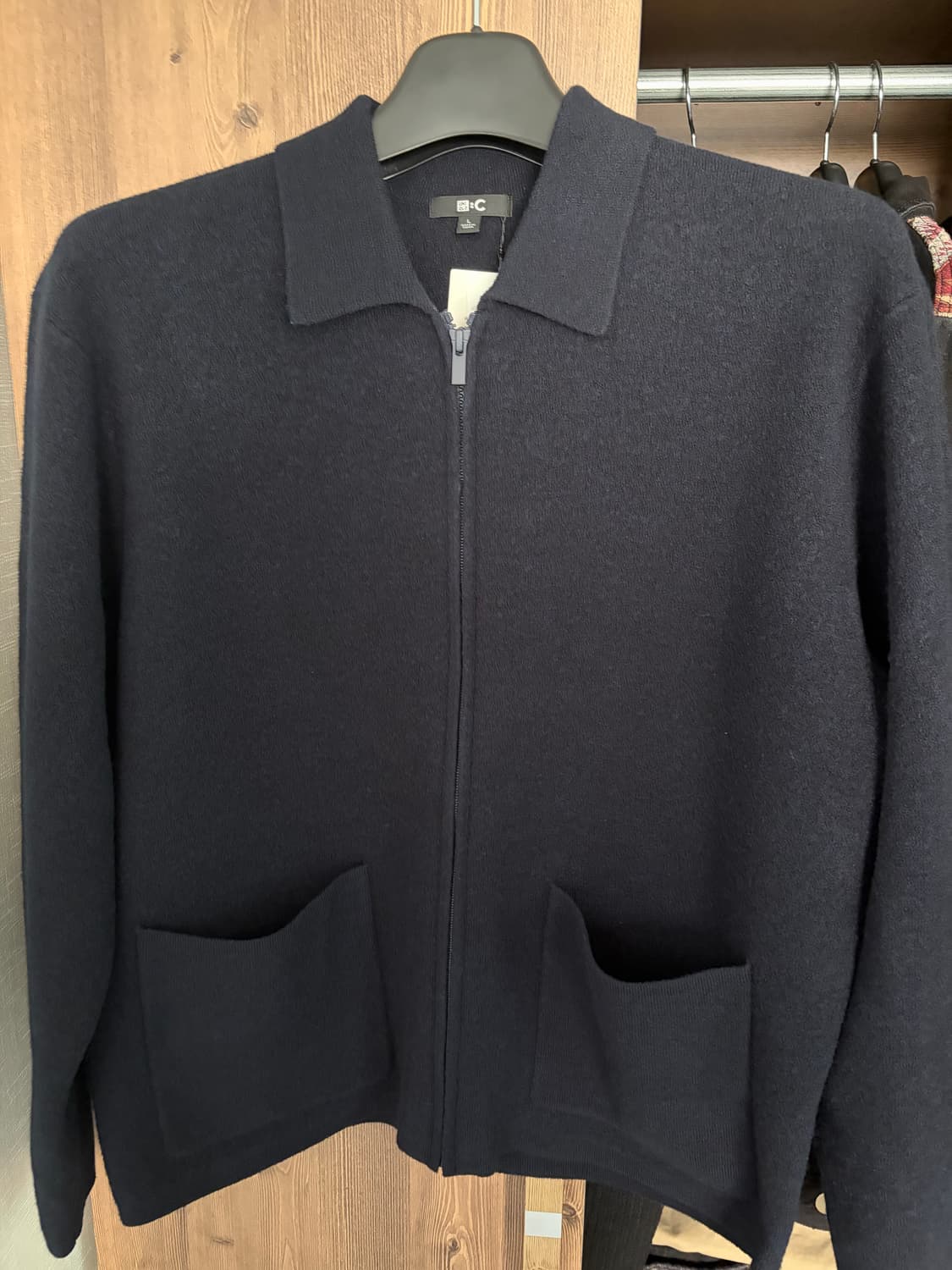 유니클로 니트 풀집 재킷 네이비 상품이미지2