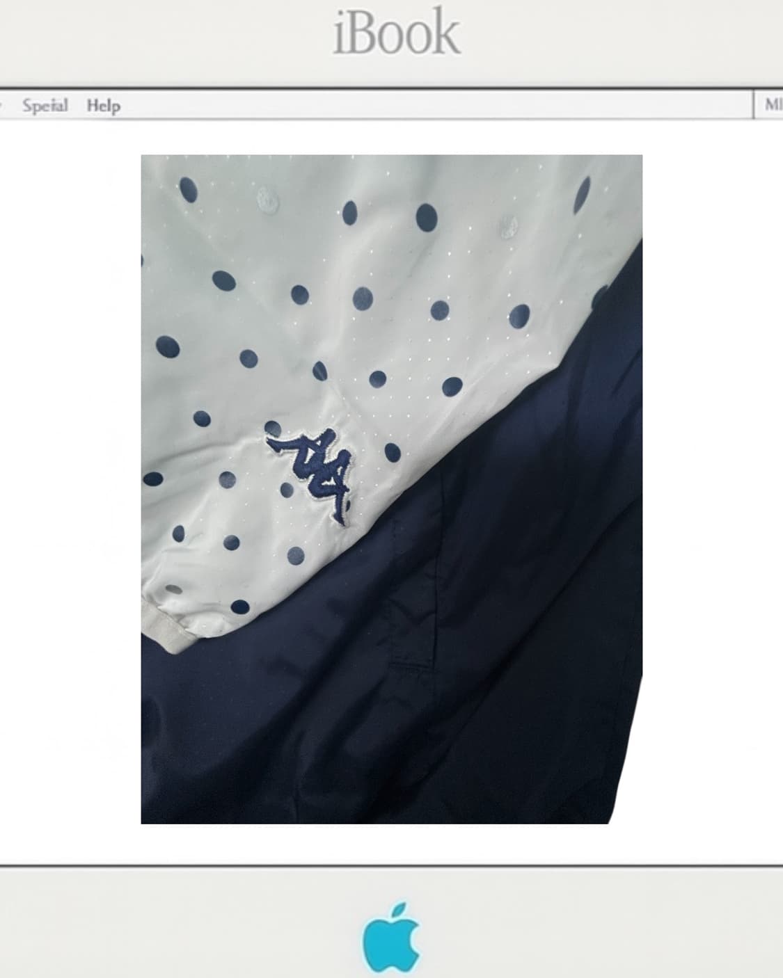jp vintage Kappa 네이비x화이트 도트 기모 윈드브레이커 상품이미지4