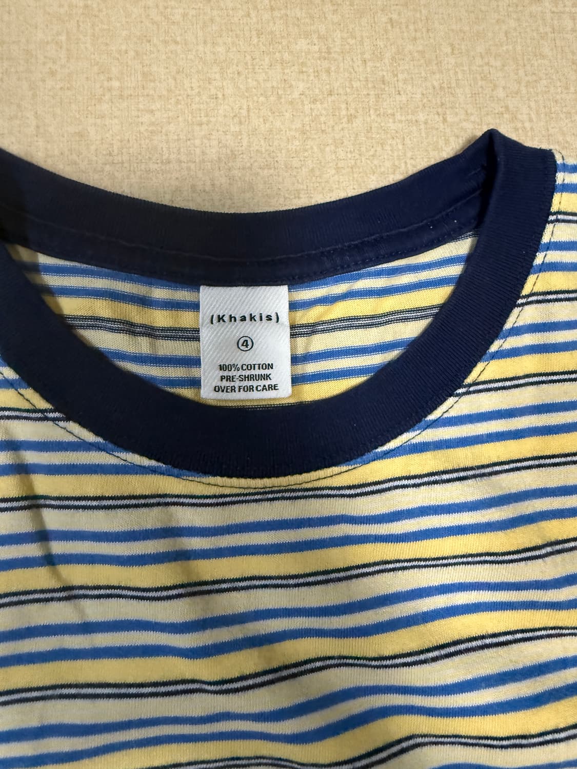 카키스 Washed Border S/S Tee Yellow, XL 상품이미지2