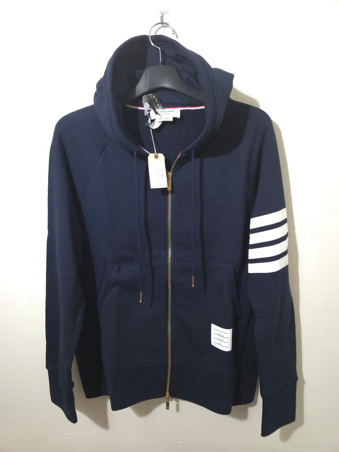 [새상품급, 5Size] 톰브라운 사선완장 금장 후드집업  상품이미지1