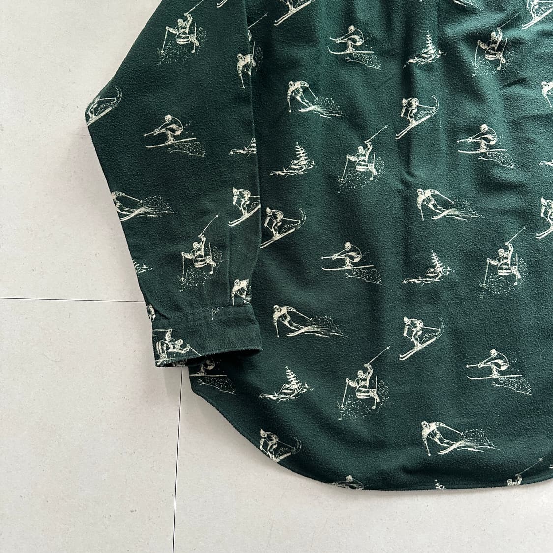 90s 폴로 랄프로렌 스키 패턴 기모 플란넬 셔츠 (L) 미국 생산 상품이미지9