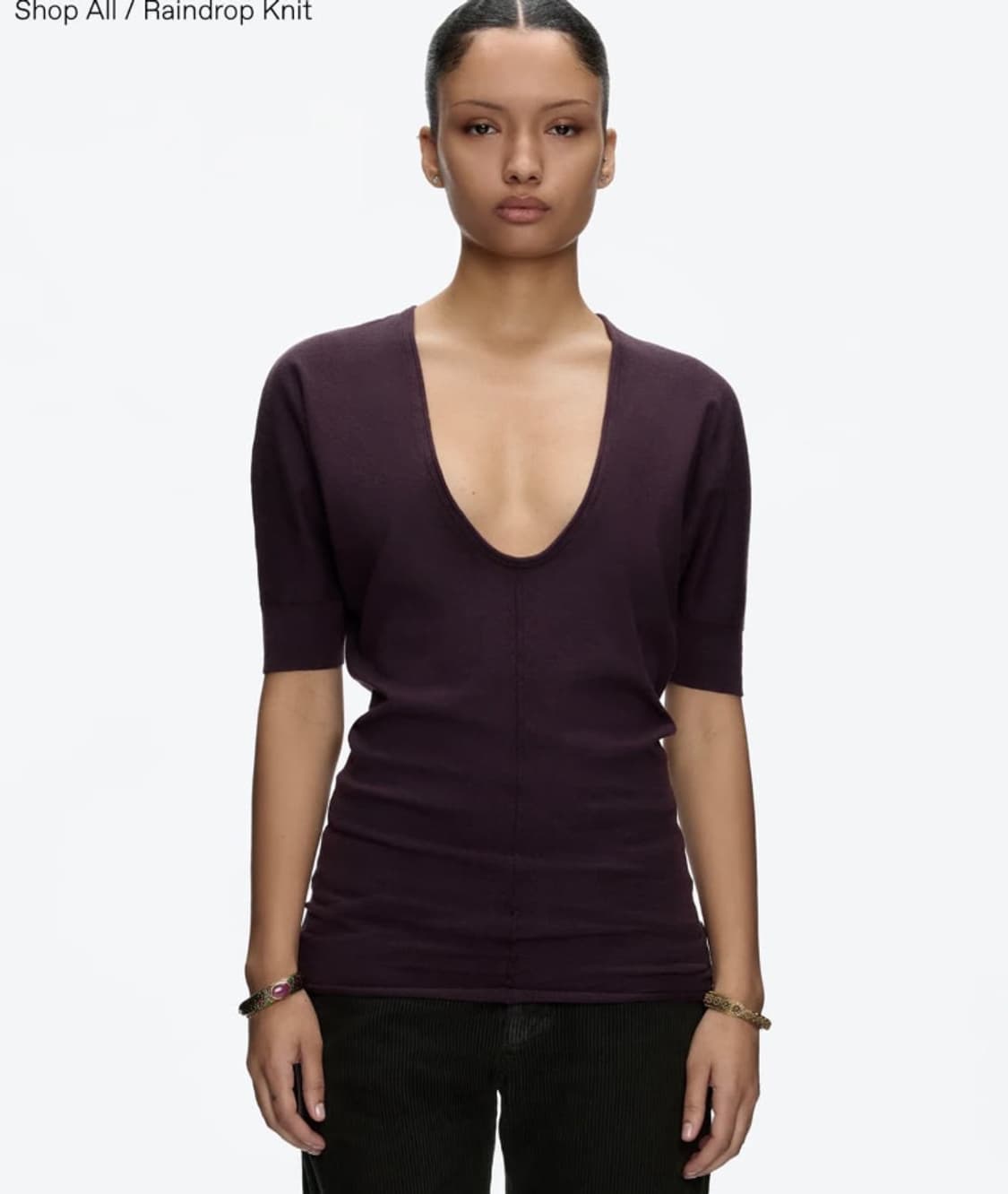 purple 드롭 니트톱 상품이미지3