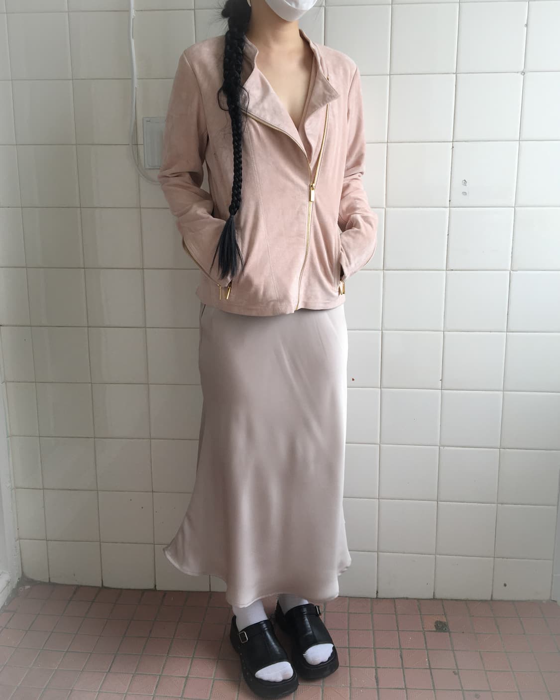 Fake suede rider jacket 상품이미지1