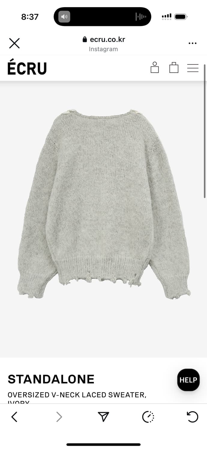 Standalone 스탠드얼론 레이스 브이넥 니트 스웨터 상품이미지2