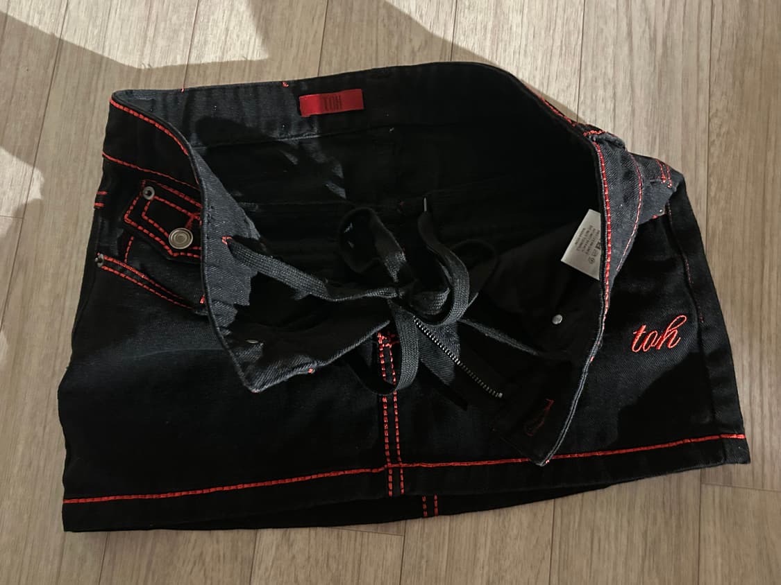 Toh 체리 스티치 로우라이즈 미니스커트 상품이미지4