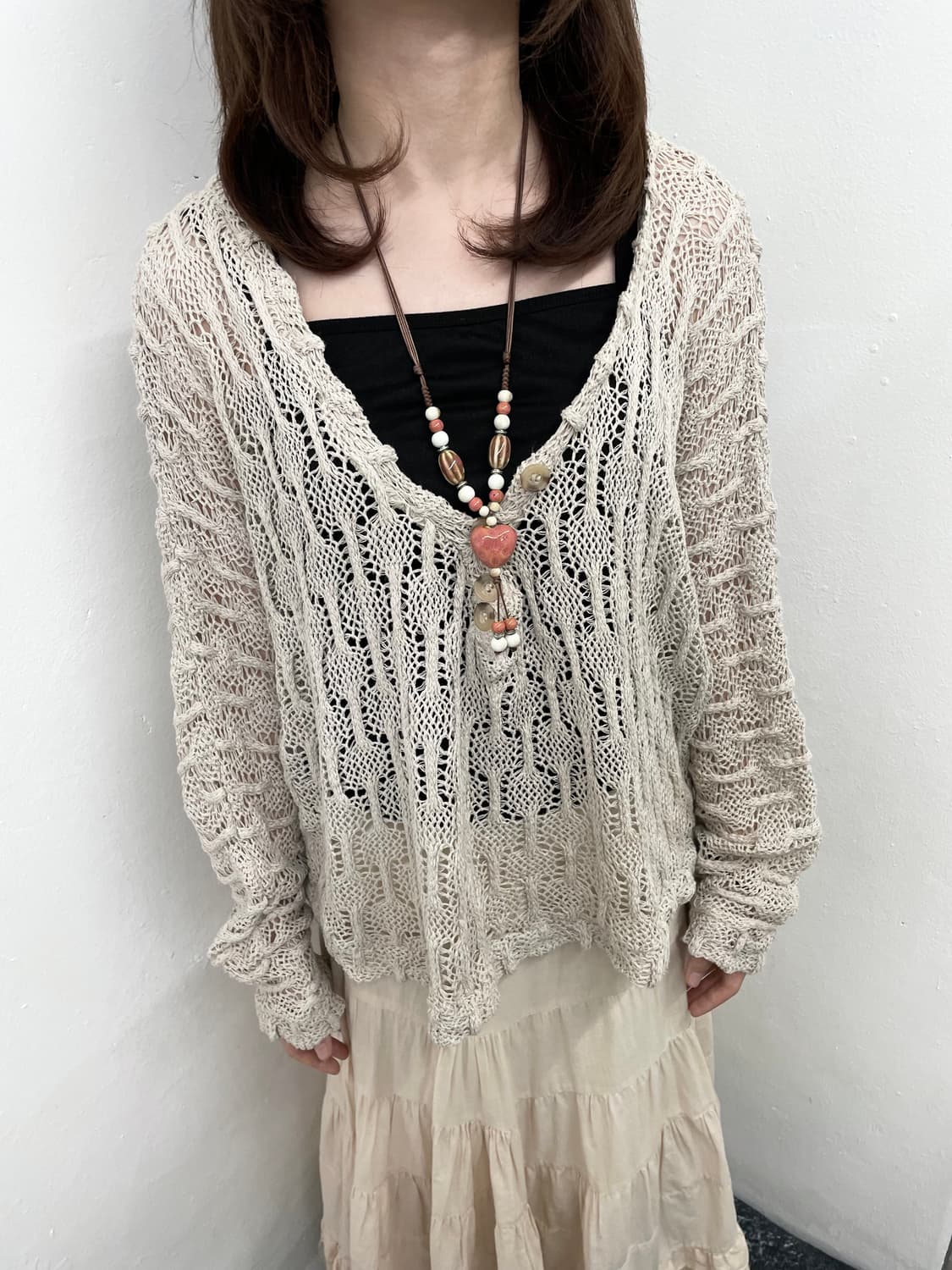 모리 그런지 버튼 루즈 탑 상품이미지3