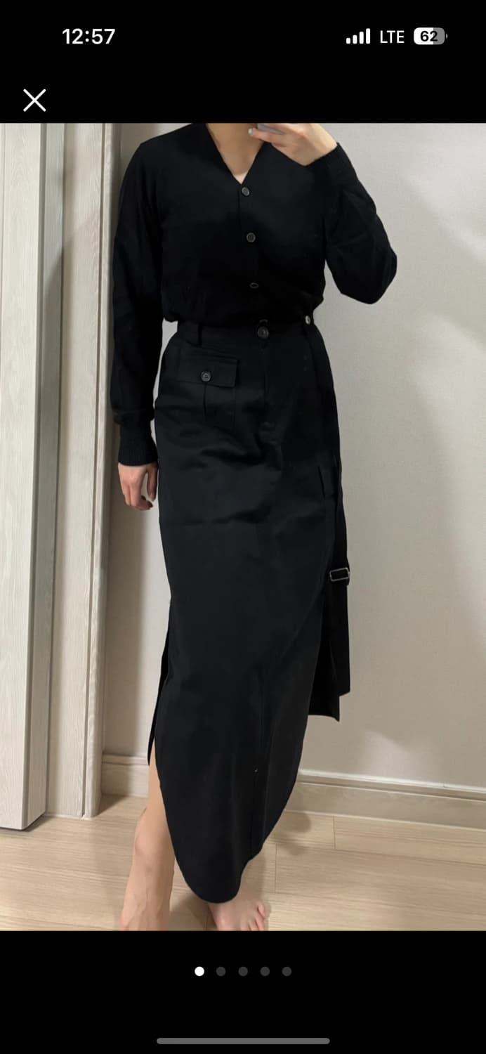 블랙 카고 롱 스커트 상품이미지2