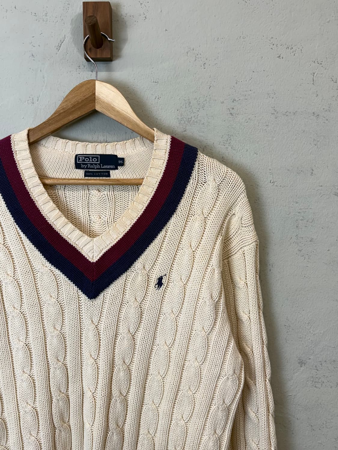 폴로랄프로렌 90s 일경물산 크리켓 케이블 니트 상품이미지2