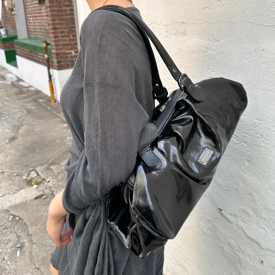 00s 빈티지 모스키노 3포켓 가죽 가방 상품이미지9