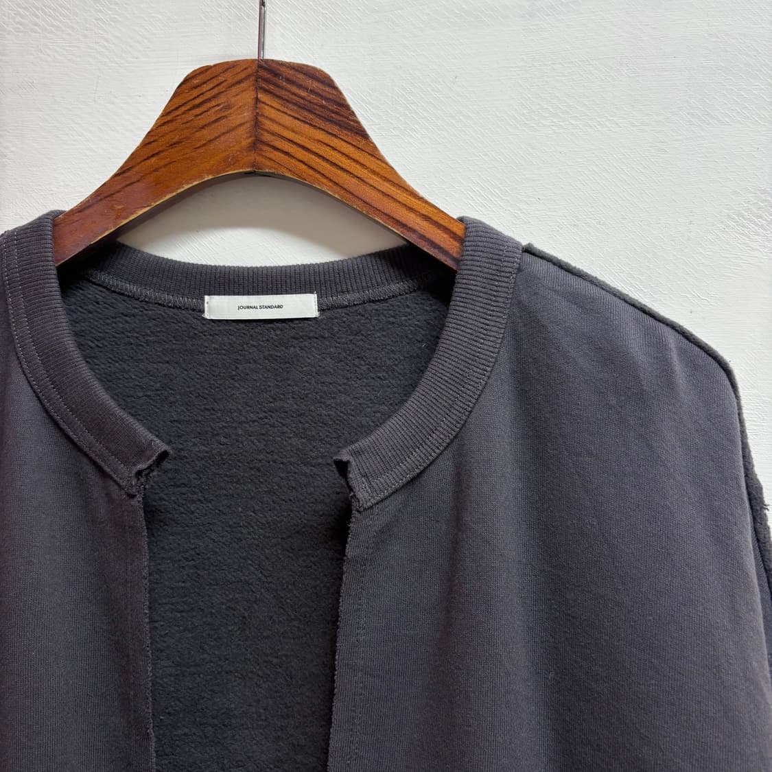 Journal Standard 저널 스탠다드 컷오프 기모 코튼 차콜가디건 상품이미지2