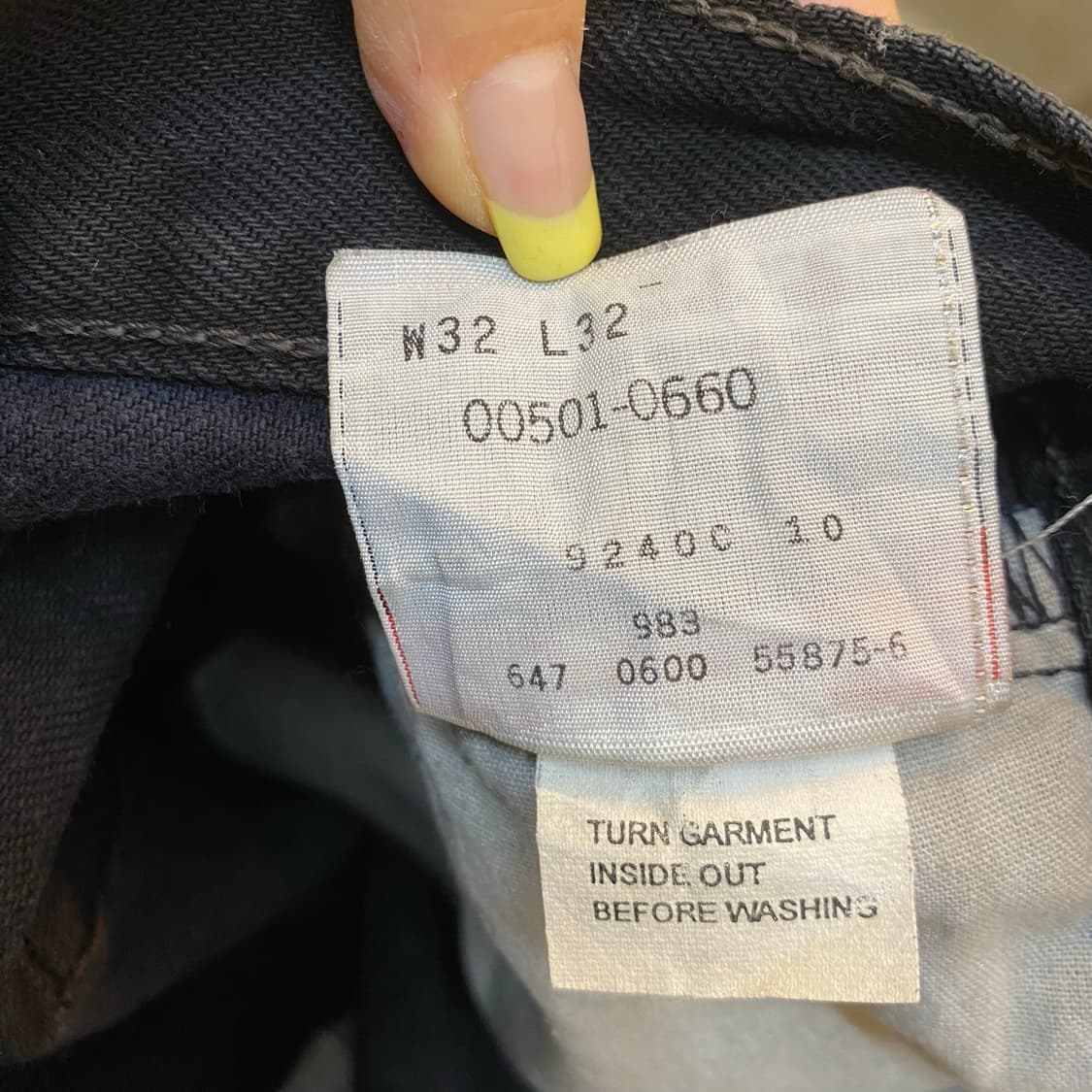 00s Made in USA 리바이스 501 흑청 데님 팬츠 상품이미지5
