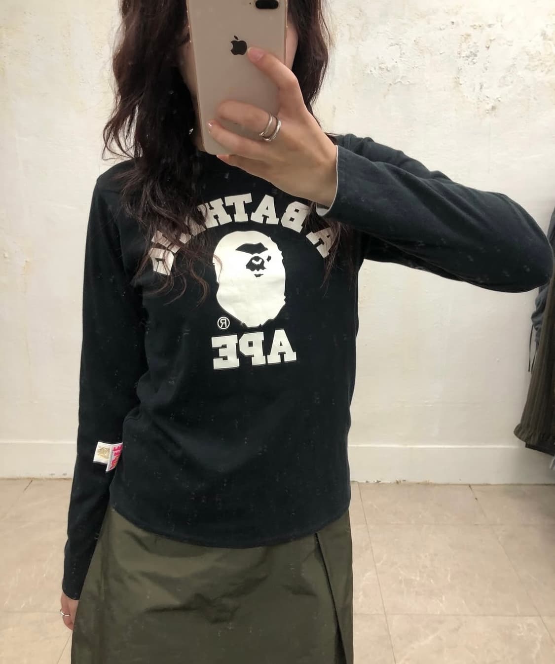 딱붙핏 베이프 양면 롱슬리브 티셔츠 상품이미지1