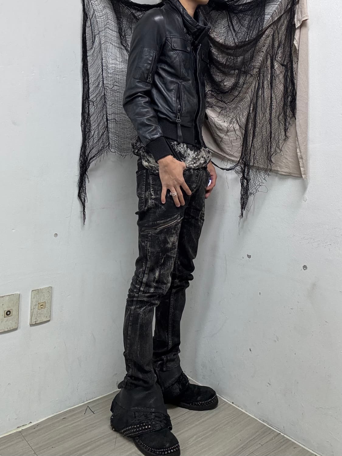 [Leather] SHELL Leather Black Gimmick Cr 상품이미지4