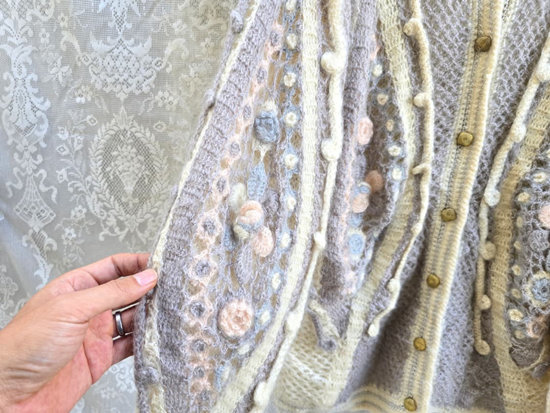 빈티지 모헤어 니트 가디건 상품이미지4