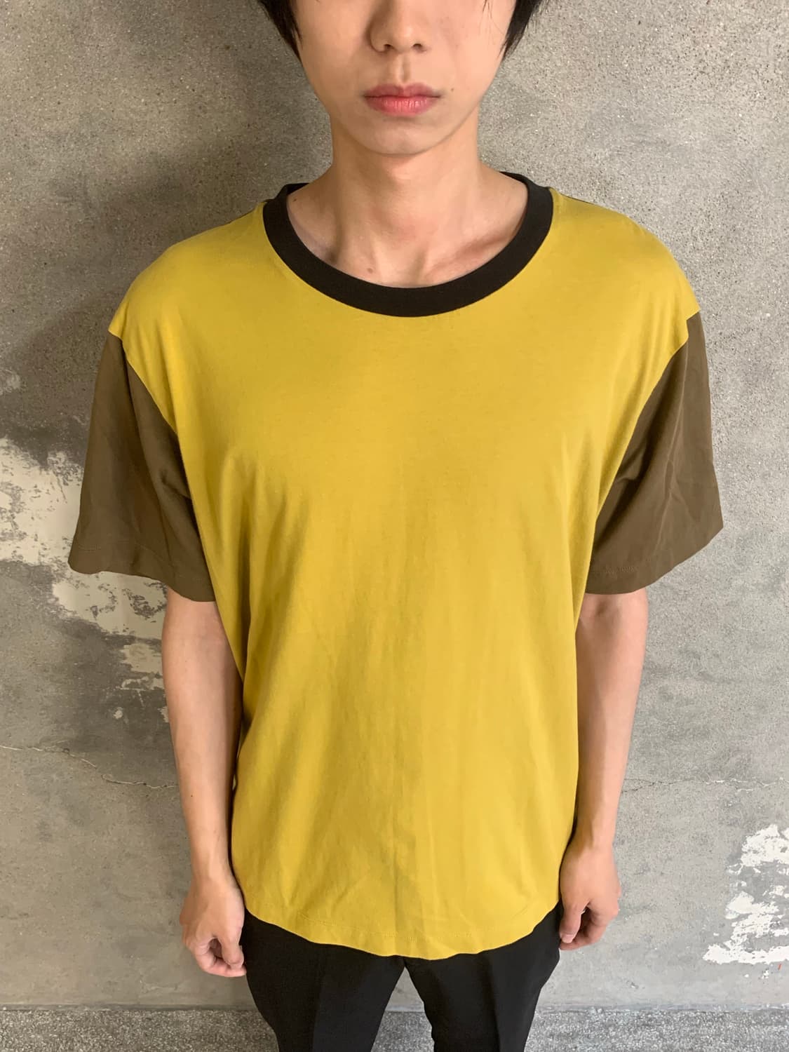 마르니 유니클로 컬러블록 반팔 티셔츠 (Mustard) 상품이미지3