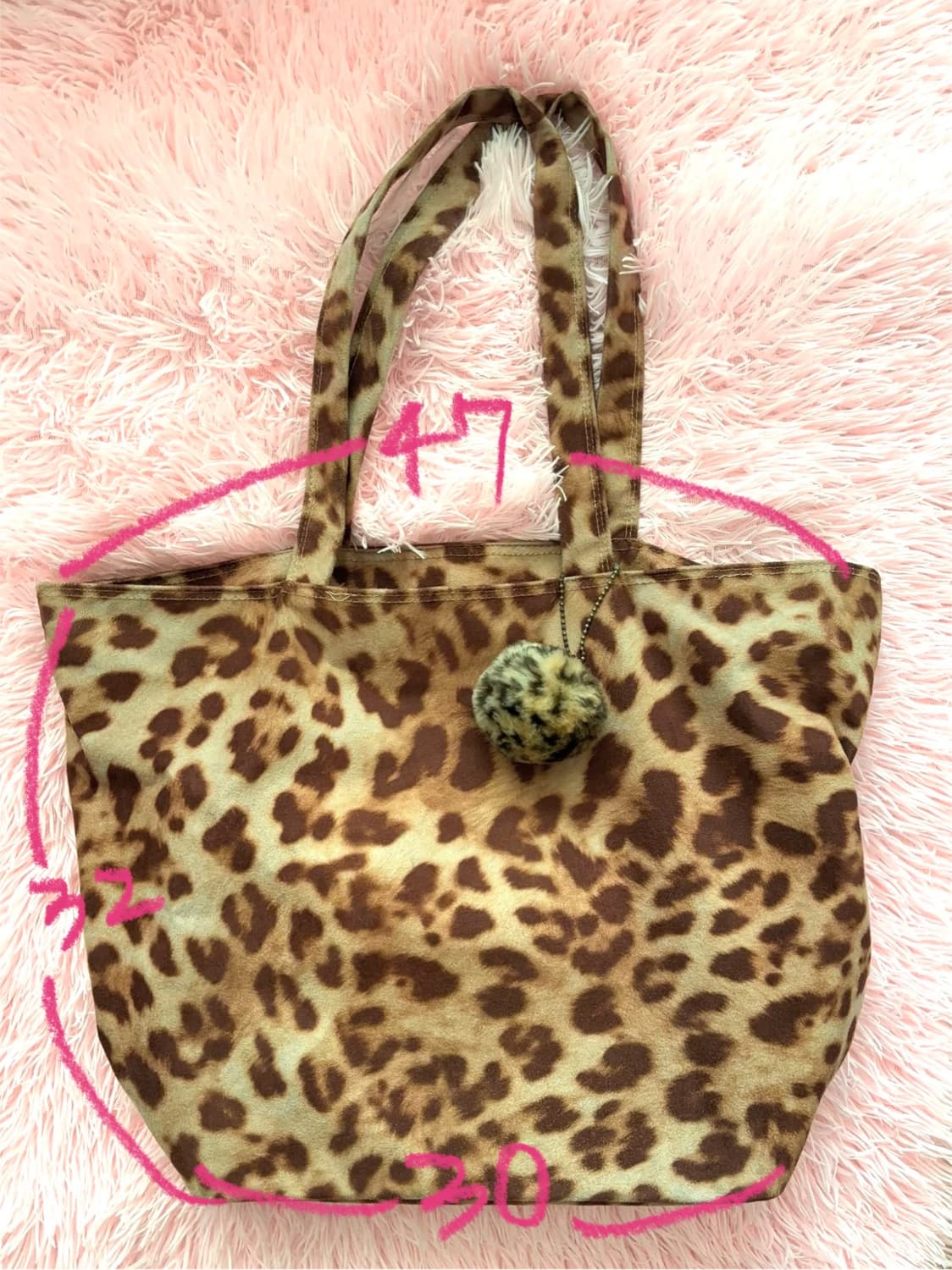 오네갸루 호피 레오파드 보부상 쇼퍼백 토트백 /라떼갸루 로걀 히메갸루 상품이미지2