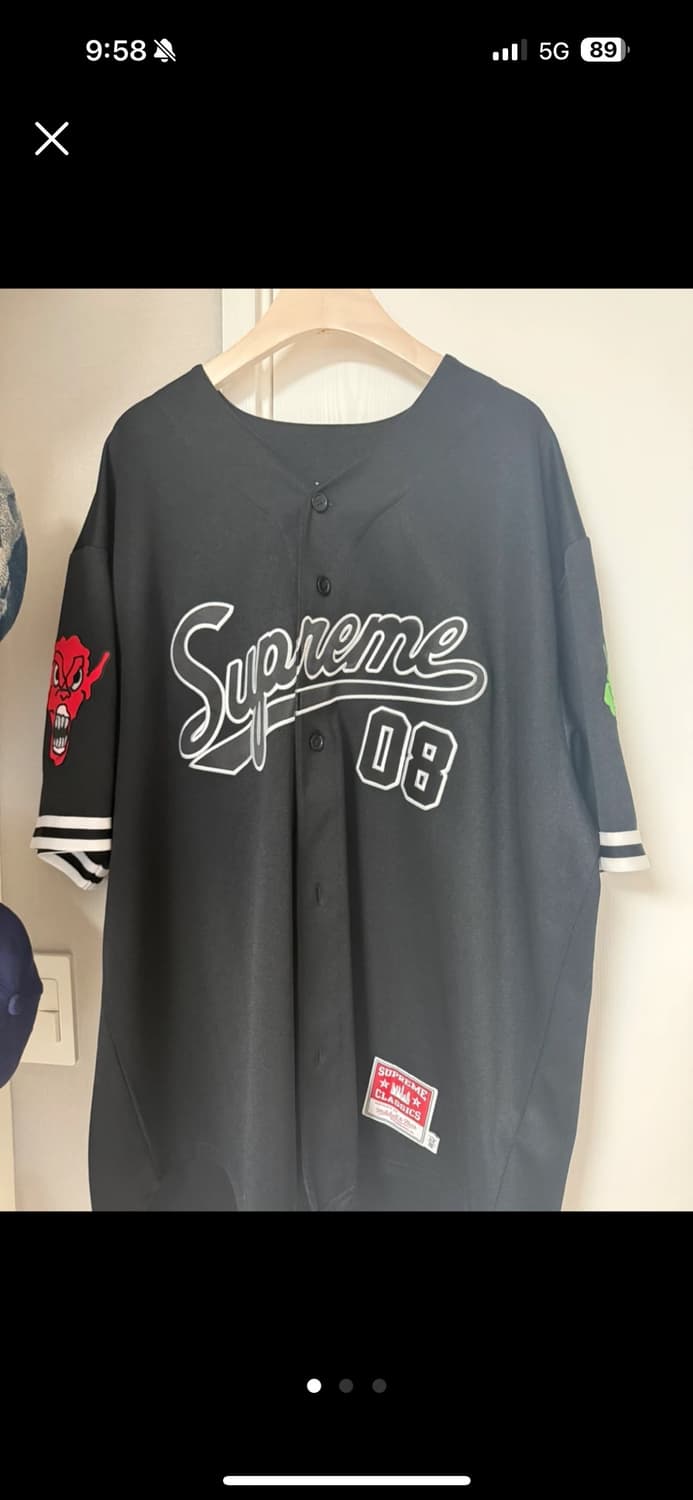 슈프림 미첼&네스 다운타운 헬 베이스볼 저지 23FW 상품이미지1