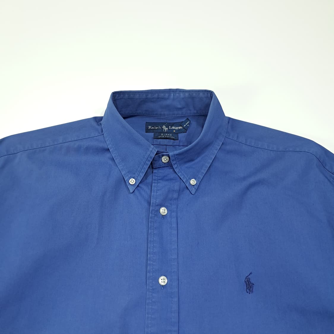 CL610 L 폴로 90s 코튼 버튼다운 아쿠아 블루 셔츠 남방 상품이미지2