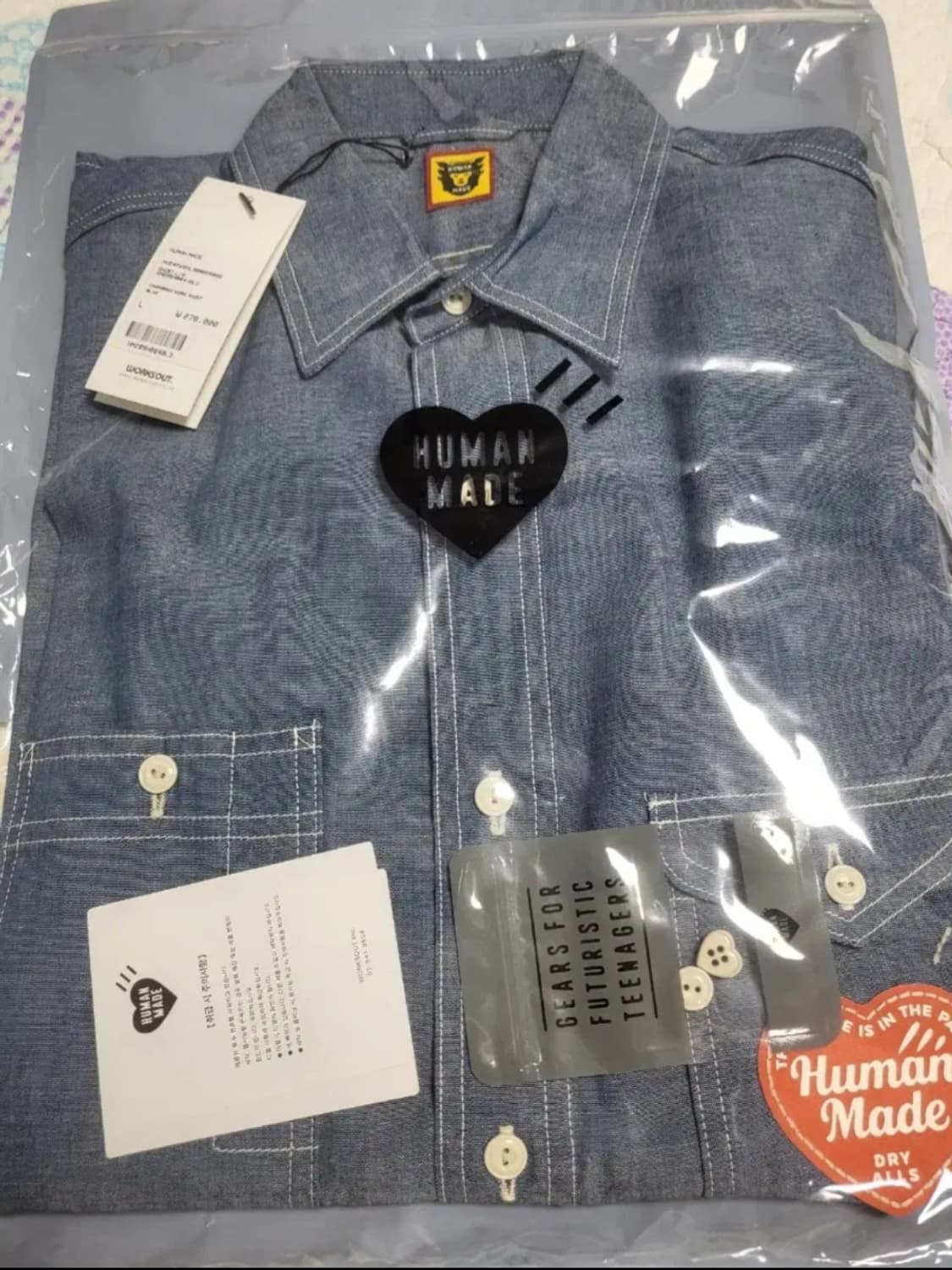 휴먼메이드 샴브레이 워크셔츠 L 상품이미지1