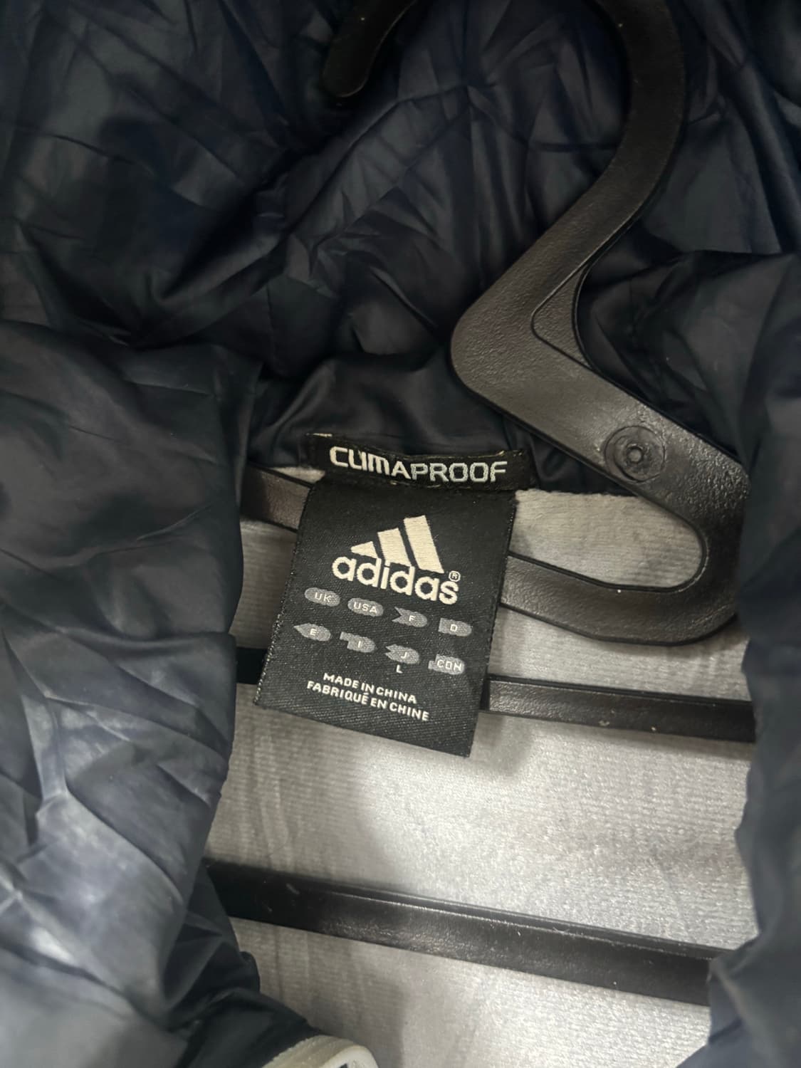 아디다스 네이비 도트패턴 후드 패딩 상품이미지3