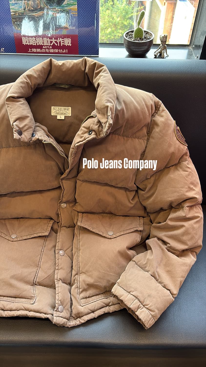 Polo Jeans Co 덕다운 가죽 패치 패딩 상품이미지1