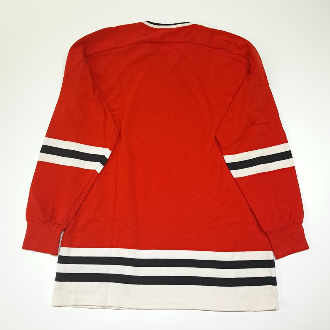 CL344 L CCM 90s 캐나다판 폴리 스트라이프 레드 니트 스웨터 상품이미지7