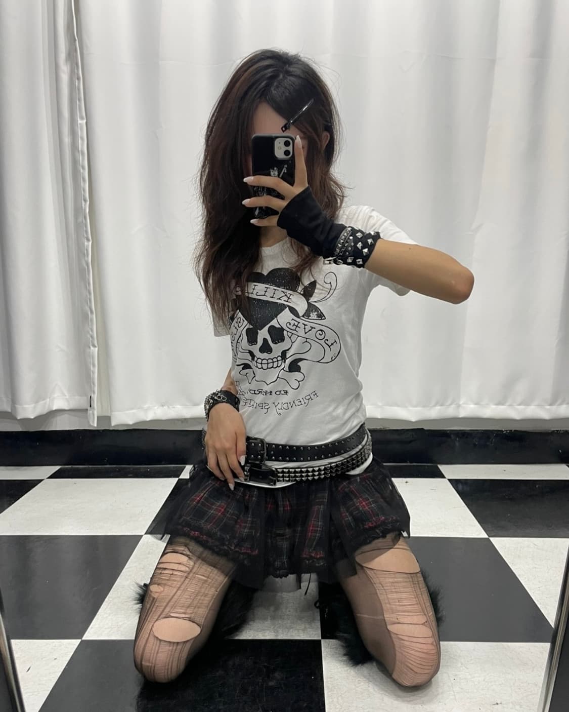 🎸Ed Hardy 화이트 스컬 프린팅 티셔츠🎸 상품이미지3