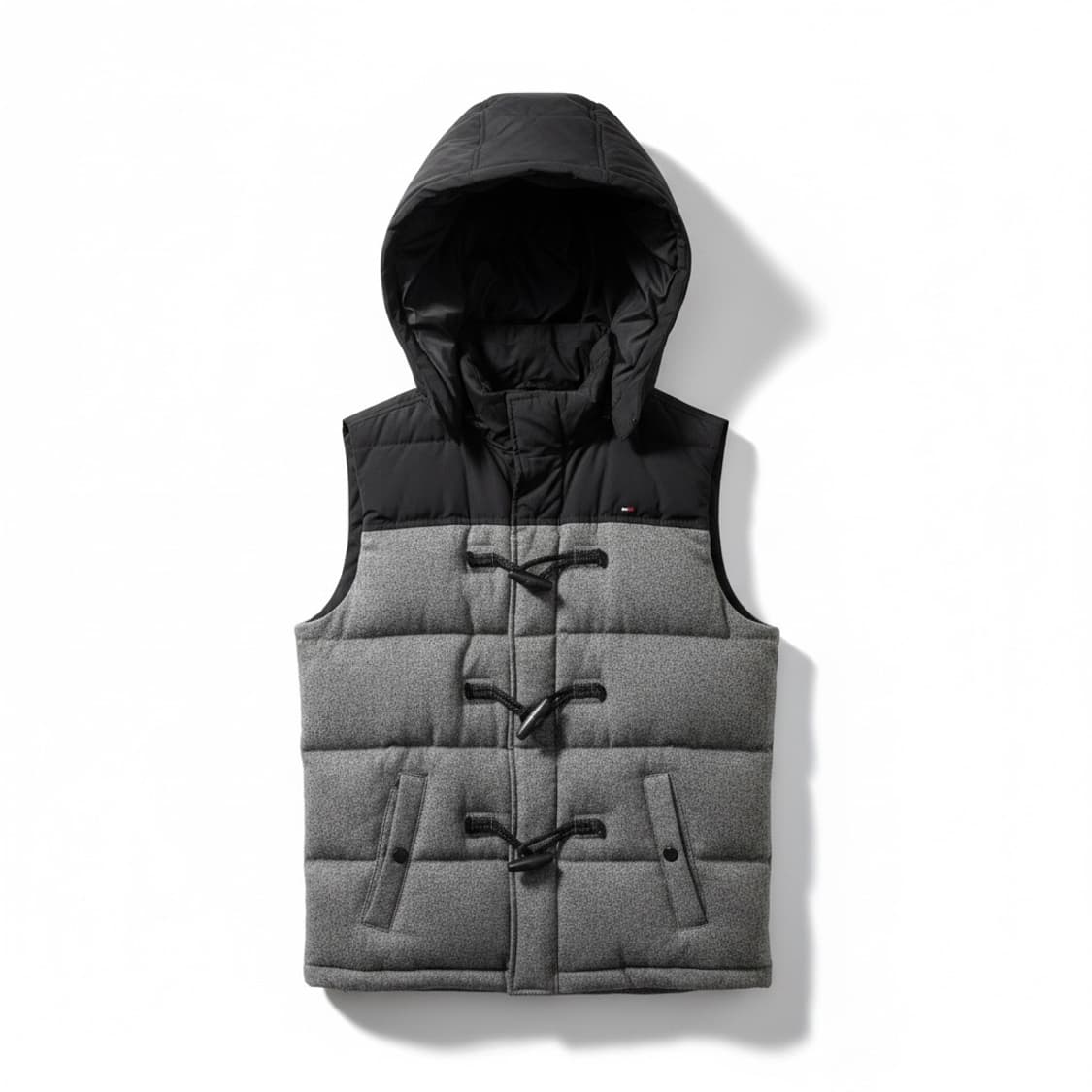 타미힐피거 후드 패딩 조끼 그레이 블랙 상품이미지1