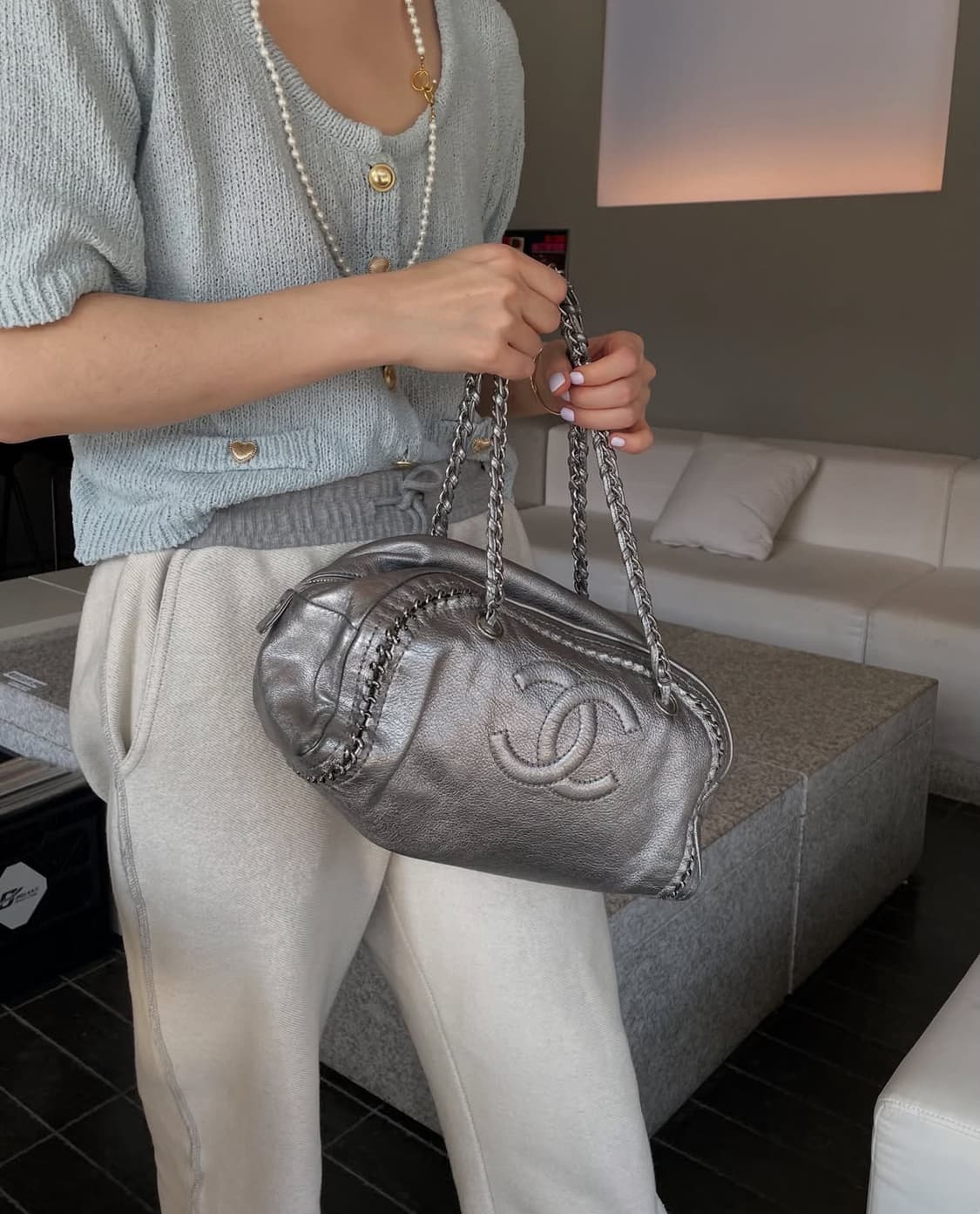 빈티지 샤넬 볼링백 상품이미지5