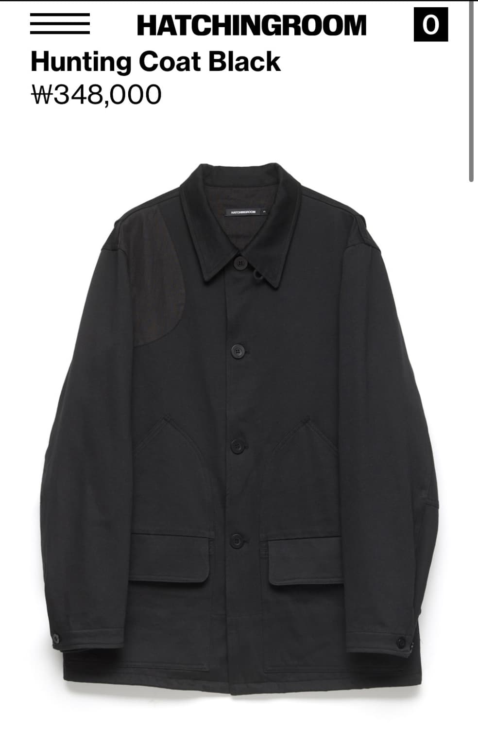 해칭룸 헌팅 코트 블랙 2사이즈 상품이미지1