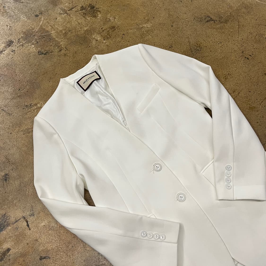 [정품] 모조에스핀 화이트 노카라 자켓 b15 상품이미지1