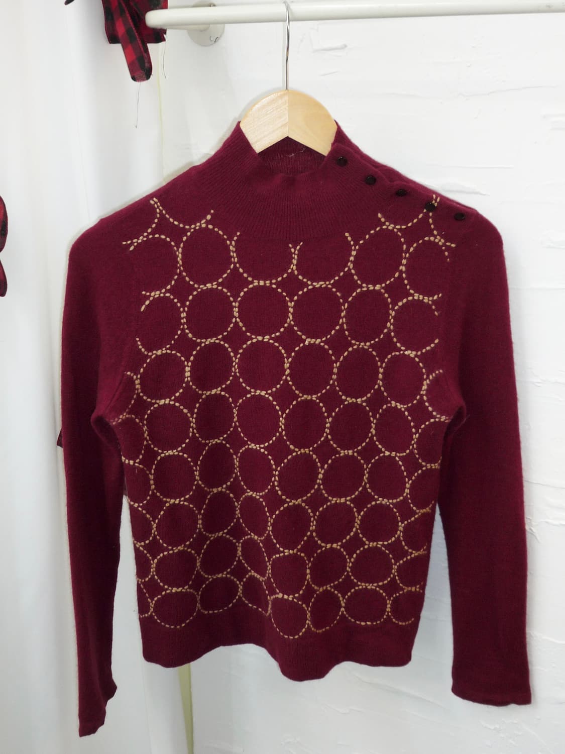 Dot buttons red knit 상품이미지6