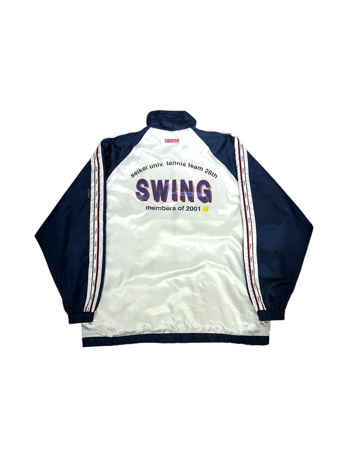 일본 빈티지 wilom 화이트 사이드 라인 바람막이 트랙 자켓 S 상품이미지6