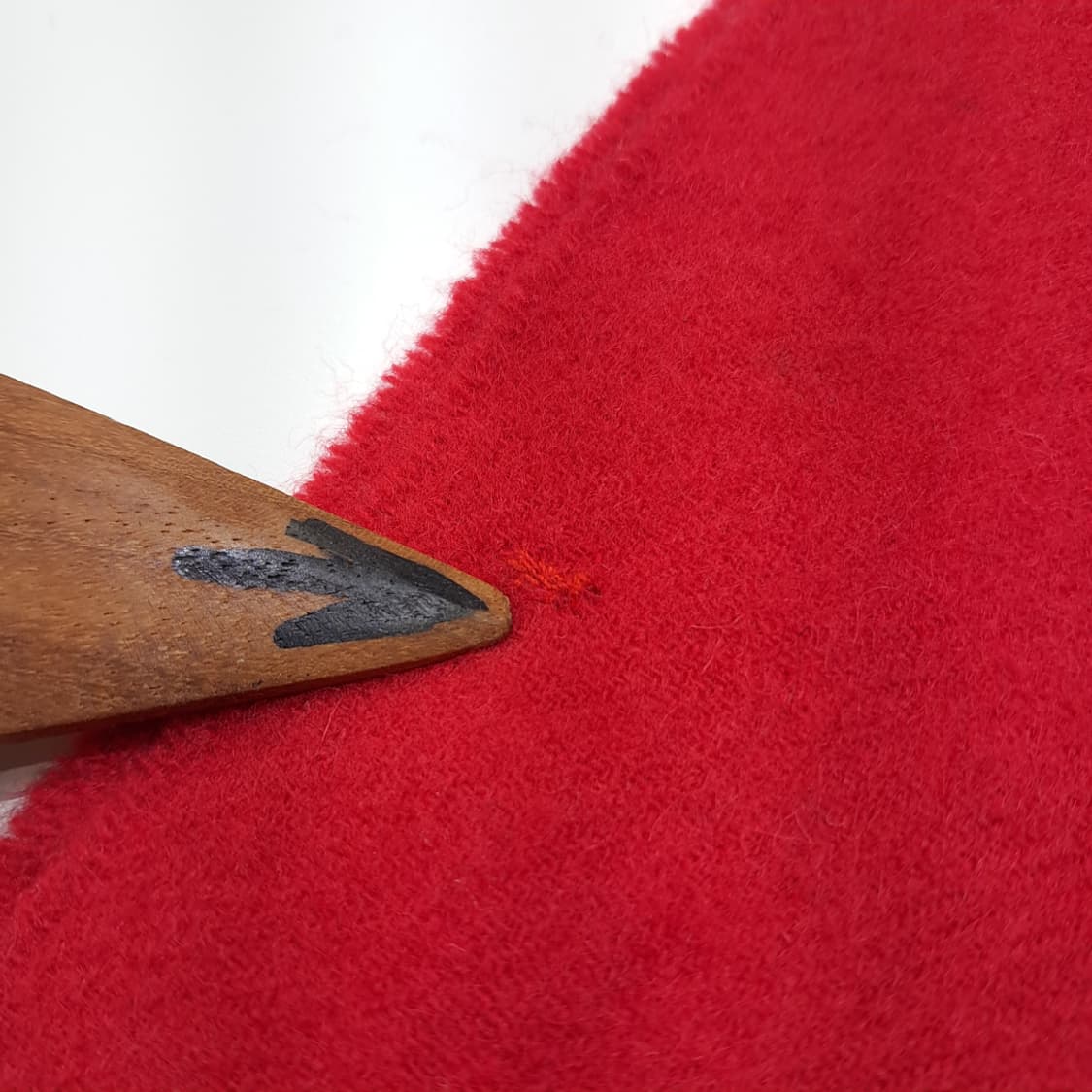 MX499 바버 램스울 로고 자수 레드 머플러 목도리 상품이미지8