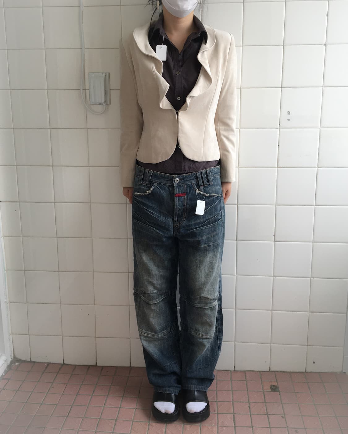 Ruffle point fake suede jacket 상품이미지1