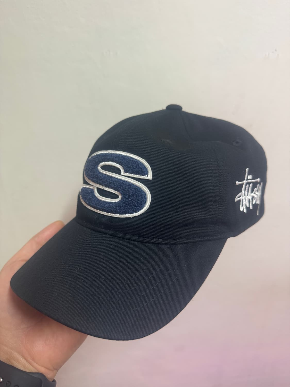 스투시 셔닐 S로우 프로 캡 블랙 상품이미지1