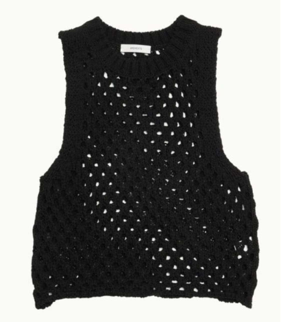 [새상품/슬기 착용] 아모멘토 크로셰 니트 베스트 Black 상품이미지1
