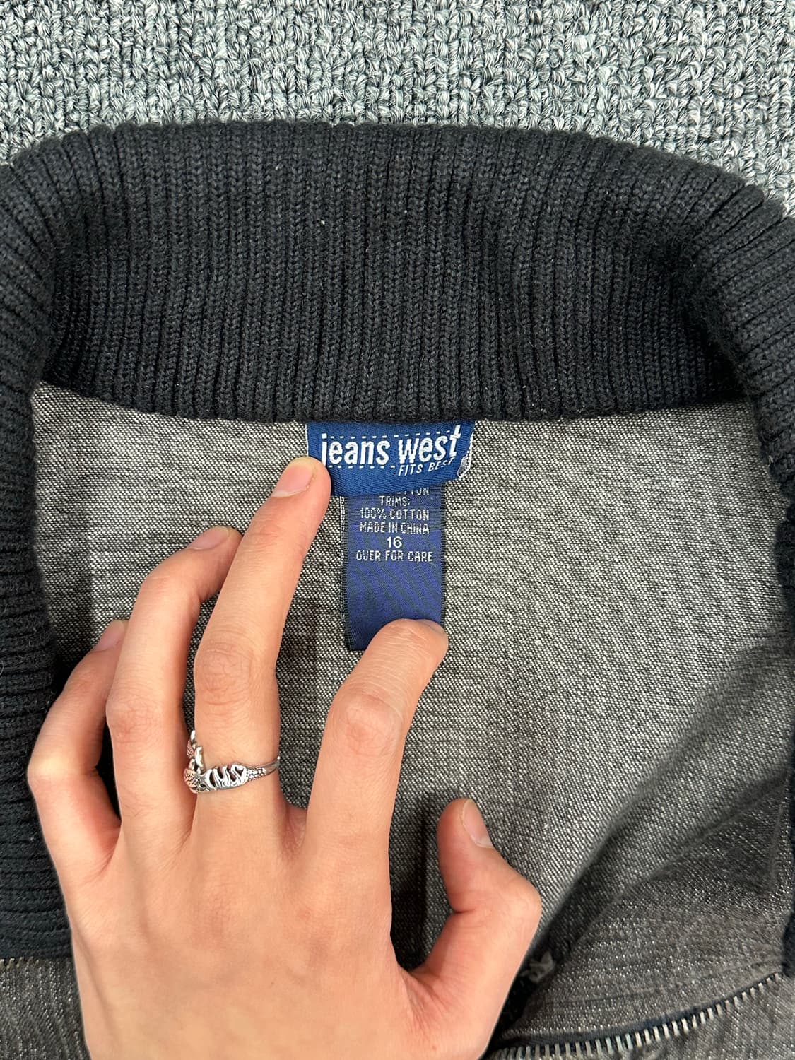 16)jeans west 빈티지 흑청 데님 니트 자켓 상품이미지3