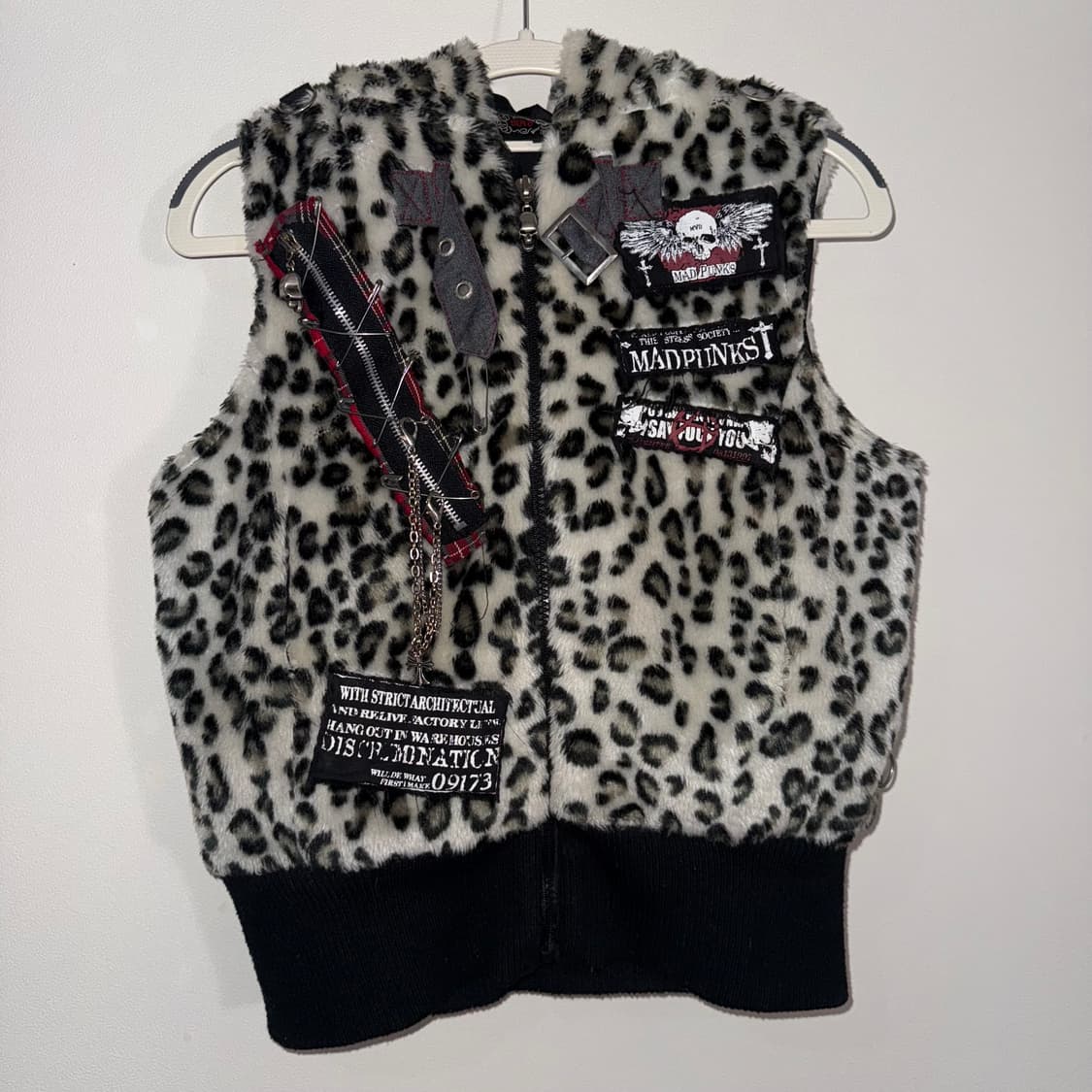 매드펑크 네코 레오파드 후드 베스트 상품이미지1
