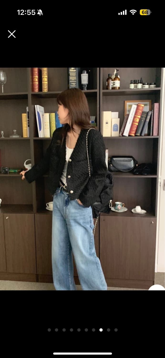 디플리 네즈 트위드 노카라 트위드 자켓 상품이미지8