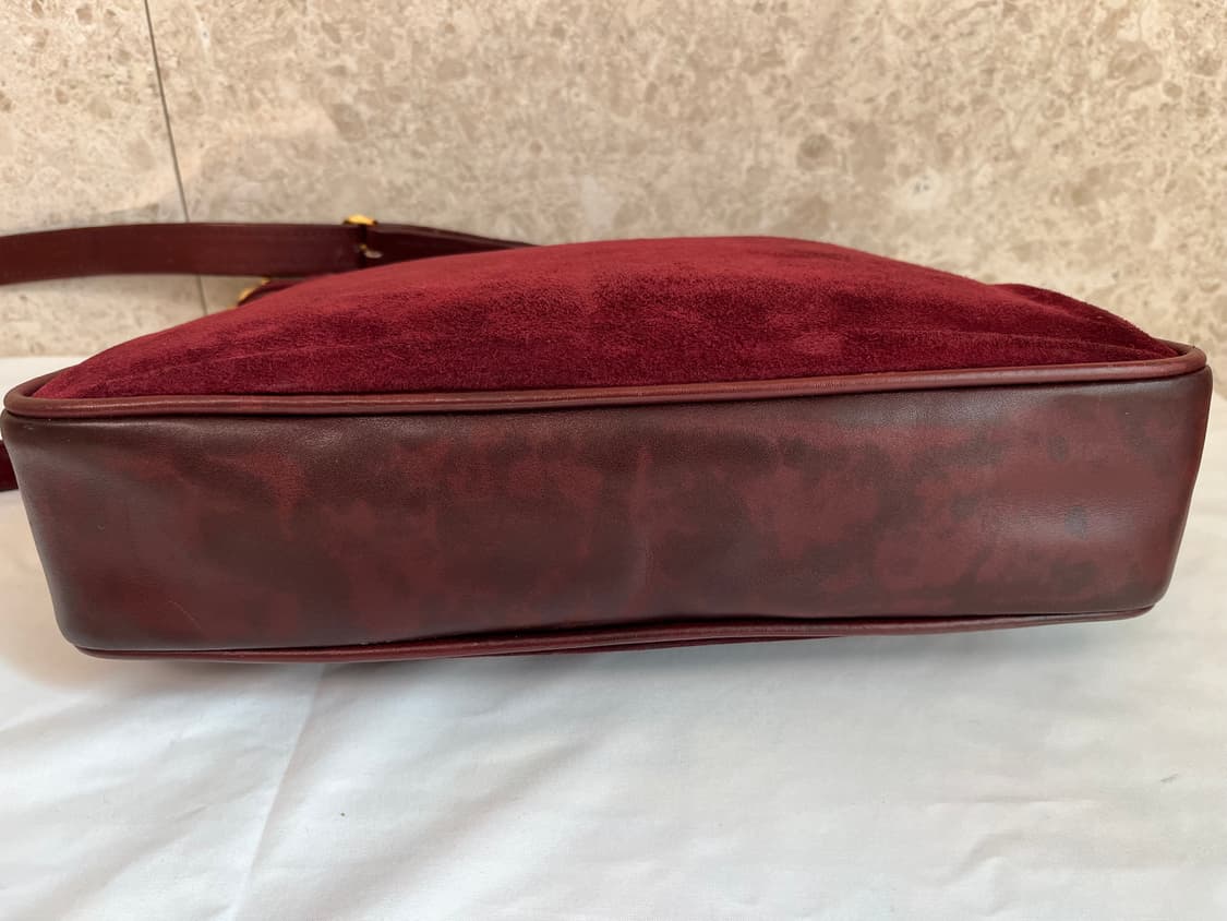 까르띠에 버건디 스웨이드 숄더백 상품이미지4