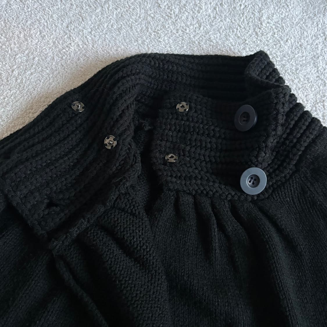 일본빈티지 putielal 케이프st 블랙 니트 가디건 상품이미지7