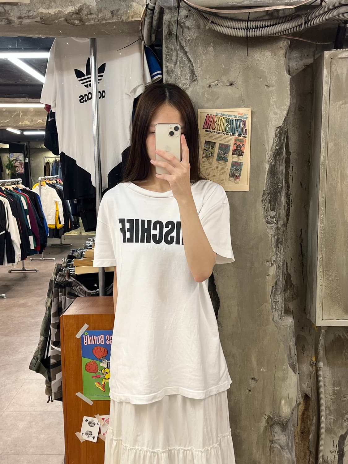 미스치프 반팔티 화이트 #csz854 상품이미지2